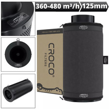 Aktivkohlefilter CROCO Black Filter 360-480 m³/h Ø125 mm Aktiv Kohle Grow-Filter