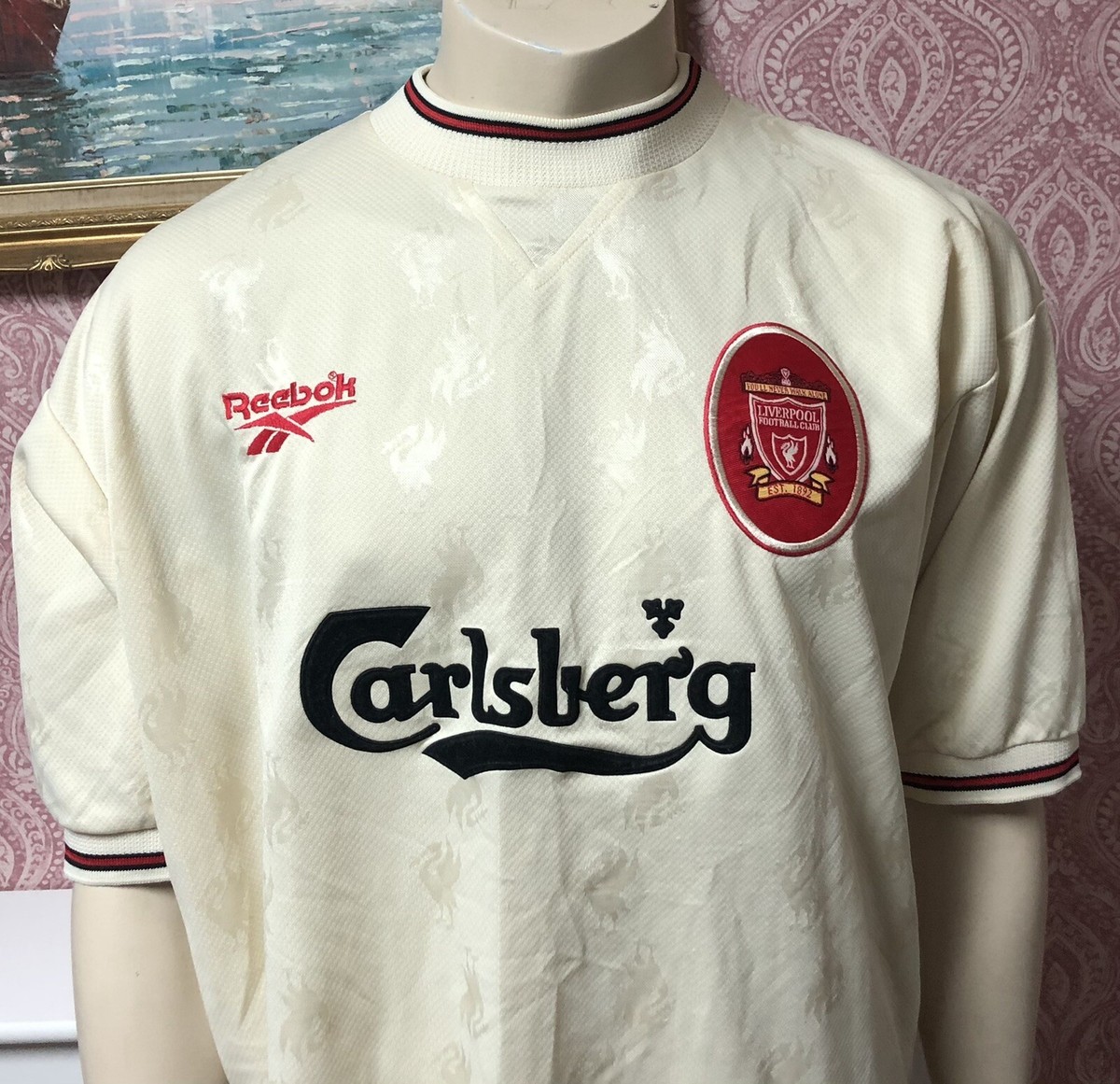 Vintage Authentic Liverpool Away Football Shirt 1996/97 Adults 46