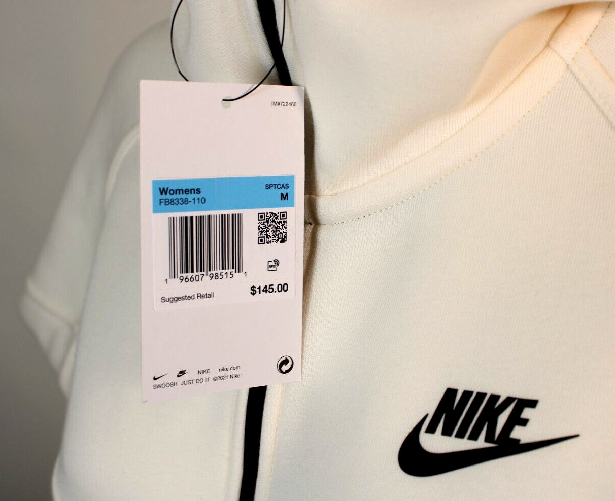 NWT NIKE Sportswear Tech Windrunner Size XL Ivory White Women Full Zip Hoodie thumbnail 7