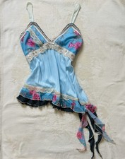 Really pretty blue, gold and floral cami fairy 