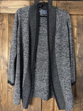 Karen Scott Gray Knit Open Front Sweater Cardigan Women's Size Medium