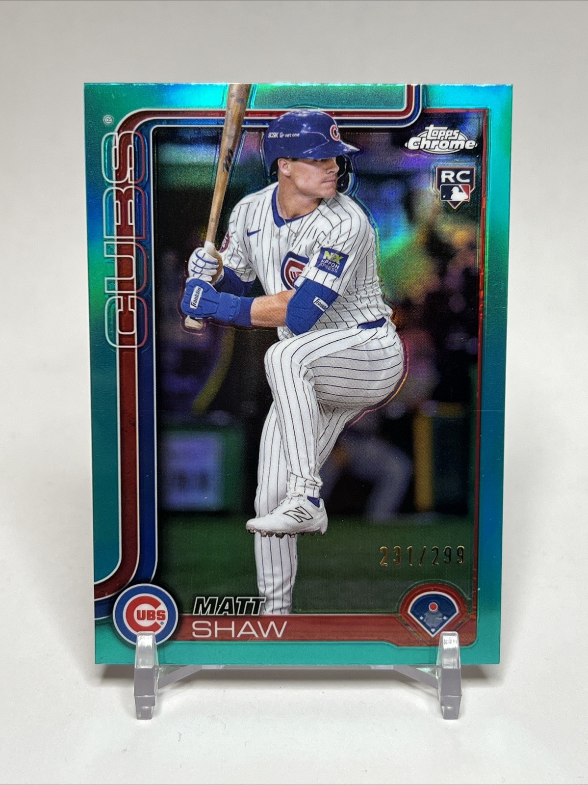Matt Shaw Teal Refractor /299 2025 Topps Chrome #219 Cubs (RC)