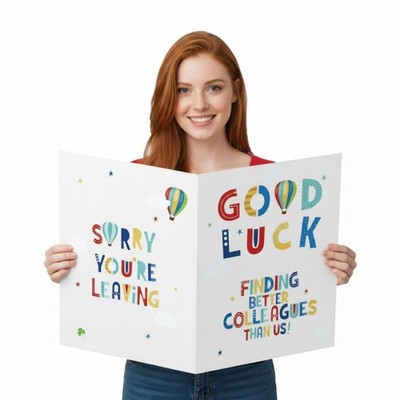 Good Luck Farewell Card Office Goodbye Card 55 x 35 cm Colorful Design