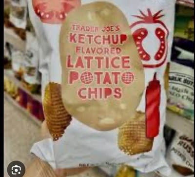 2 Packs Trader Joe's Ketchup Flavored Lattice Potato Chips 7 oz Each