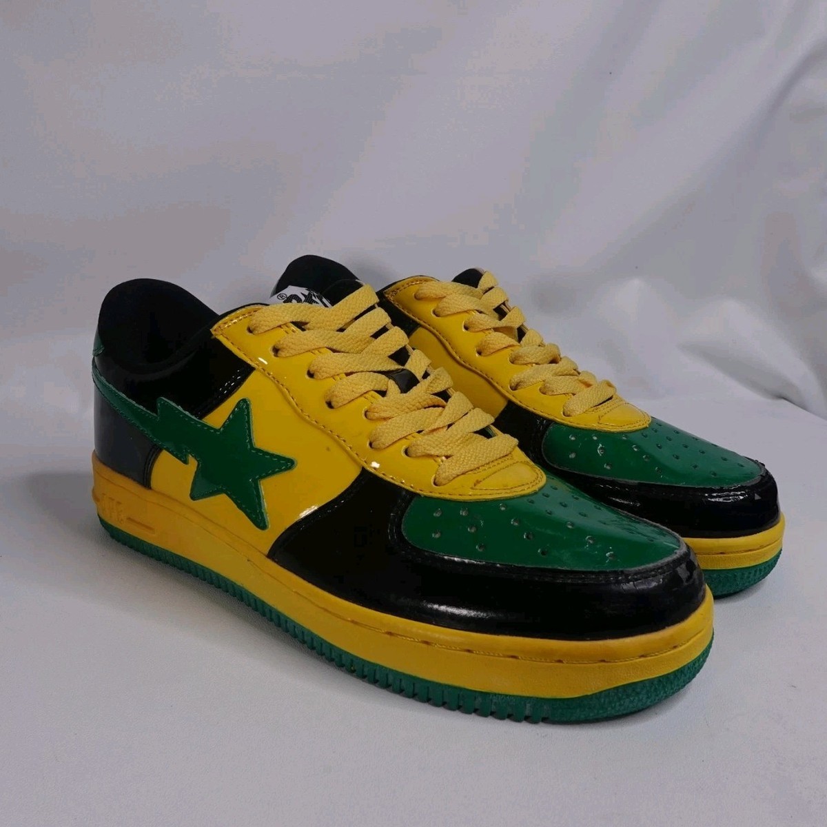 Vintage OG Y2K Bape Jamaican Bapesta FS-001 Sneakers Shoes Sz 8