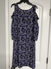 NINE WEST Cold SHOULDER CAREER Work DRESS Sz 6 Women Stretch  EUC Bust 40 Sheath