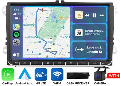 DAB+ Autoradio Android15 8-Core 6+128G GPS Navi CarPlay Für VW Golf Jetta Passat