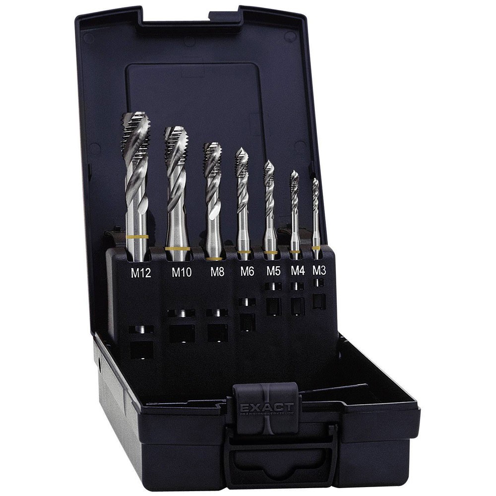 Exact CNC Tap Set 7-Pc Metric RH Cutting DIN 371 HSS Shape B