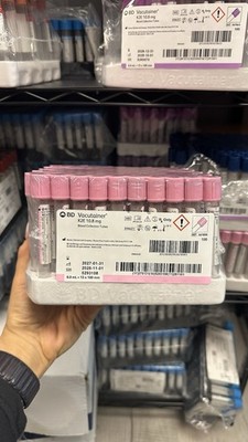 100 Piece K2E Pink test tubes 6ml for Research Purpose, 1/31/27 Exp.