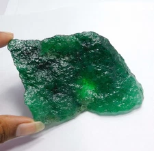 Certified 1237 Ct Natural Colombian Green Emerald – Rough Raw Loose Gemstone
