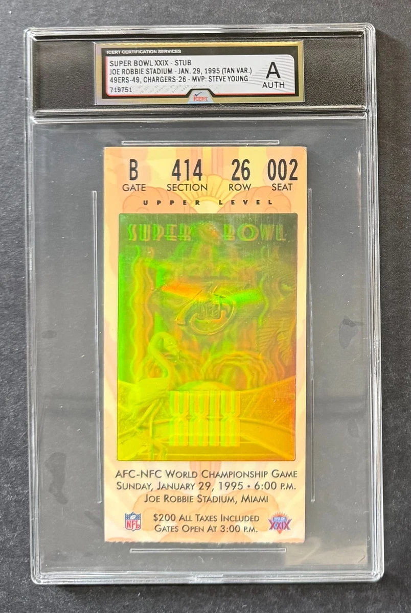 San Francisco 49ers Football 1995 Vintage Sports Ticket Stubs for