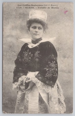 Scaer Bretagne Braut Coiffes Bretonnes Tracht Hamonische Postkarte 1906
