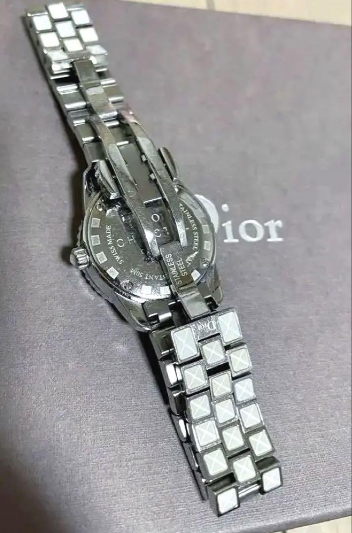 Christian Dior Crystal Diamond Bezel Watch Stainless Steel