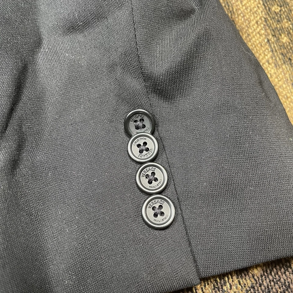 Versace Collection Men US 38R EU 52 Black Wool Blazer Jacket City Fit Preppy - Image 3 of 4