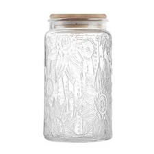 Glass Storage Jars with Airtight Bamboo Lid, 35 FL oz - Decorative Food Canis...