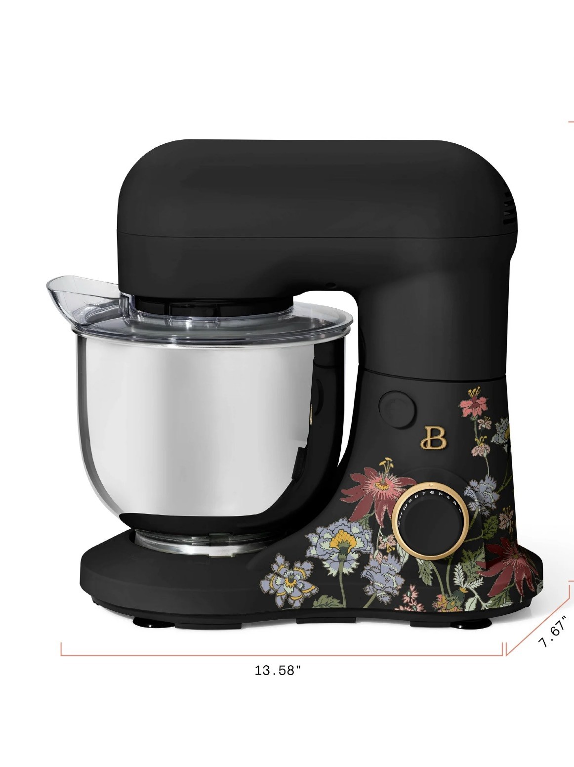Beautiful 3.5 Qt Stand Mixer with Flat Beater, Dough Hook, Balloon Whisk, Wildfl