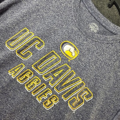 UC Davis Aggies Performance T-Shirt Rivalry Threads Men's Large Blue Heathered