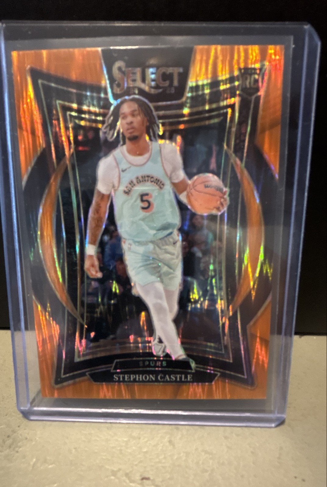 2024-25 Panini Select - Concourse Stephon Castle #72 Orange Flash Prizm (RC)
