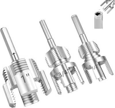 3Pcs Integrated Internal & External Pipe Threading Tool, Pipe Tapping and Thread