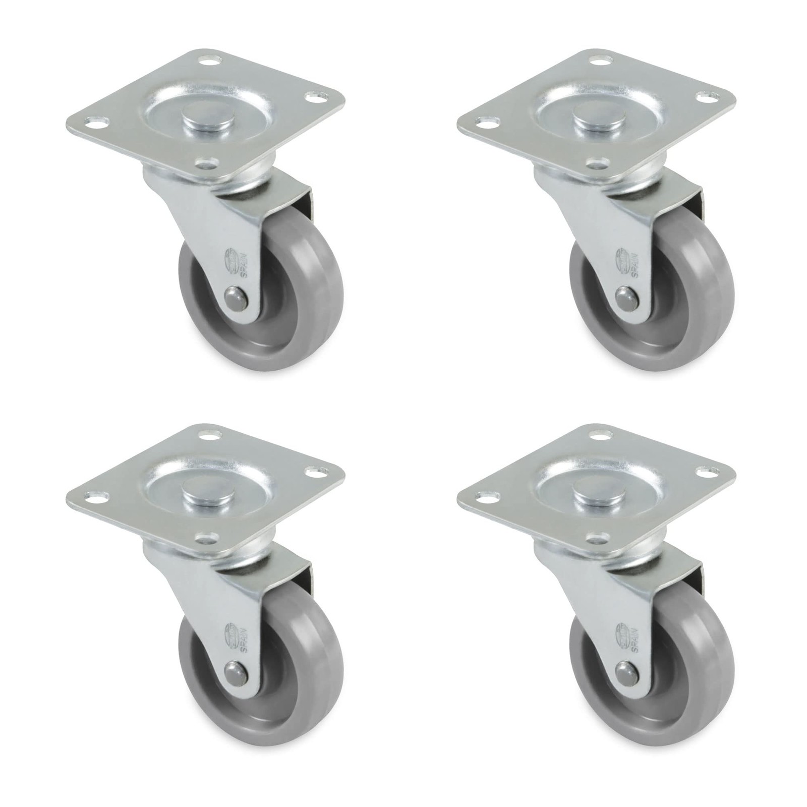 Roulettes meuble pivotantes avec plaque de fixation et roulement à billes