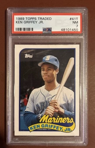 Ken Griffey Jr. 1989 Topps Traded #41T Seattle Mariners Rookie HOF PSA 7 NM