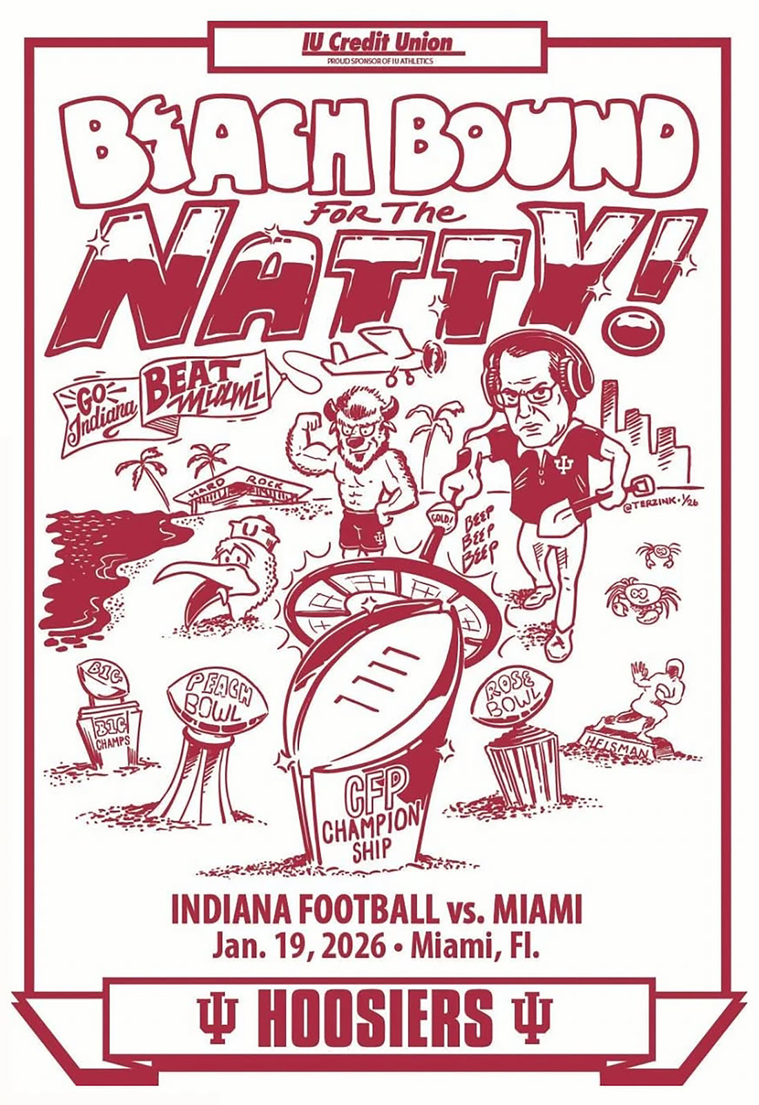 Indiana Hoosiers CFP National Championship Game Spirit Poster 13 x 19