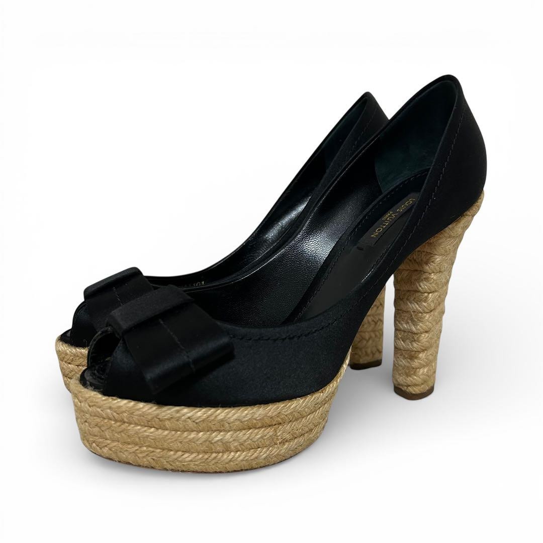 LOUIS VUITTON Pumps Heel Satin Black EU36.5/US6.5 120388c thumbnail 18