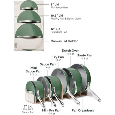 Caraway Deluxe Nonstick Ceramic Cookware Set (16 Piece) Pots, Frying Pans - Sage