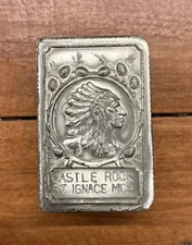 1910s Castle Rock Native American Match Safe Cupronickel Souvenir Match Holder