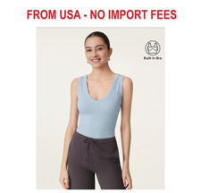 Stretchy V-neck Cotton Built-In Bra Tank 2.0 Cotton Air