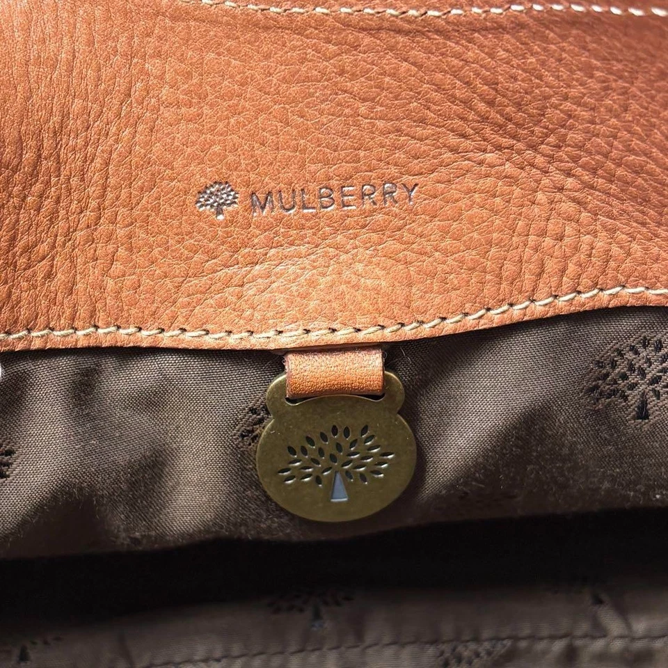 Mulberry Bayswater Bolso de Hombro Bolso de Mano Cuero Marrón TurnLock Japón Foto 4 de 4