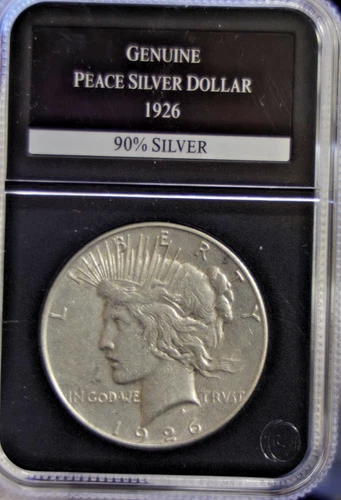1926 S US Peace Silver Dollar $1 XF (Cleaned) PCS Black Holder
