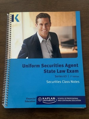 Kaplan Series 63 Exam Manual GOOD Securities License Book