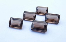 AAA Natural Smoky Quartz Faceted Octagon Shape Loose Gemstone