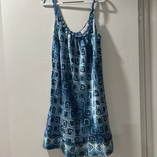 Oscar de la Renta Pink Label Blues Of All Shades Chemise Nightgown Sm
