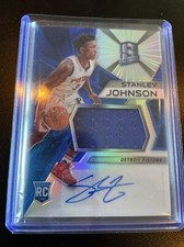 2015-16 Panini Spectra Prizm Stanely Johnson Rc Rpa Jersey Auto Raptors Pistons