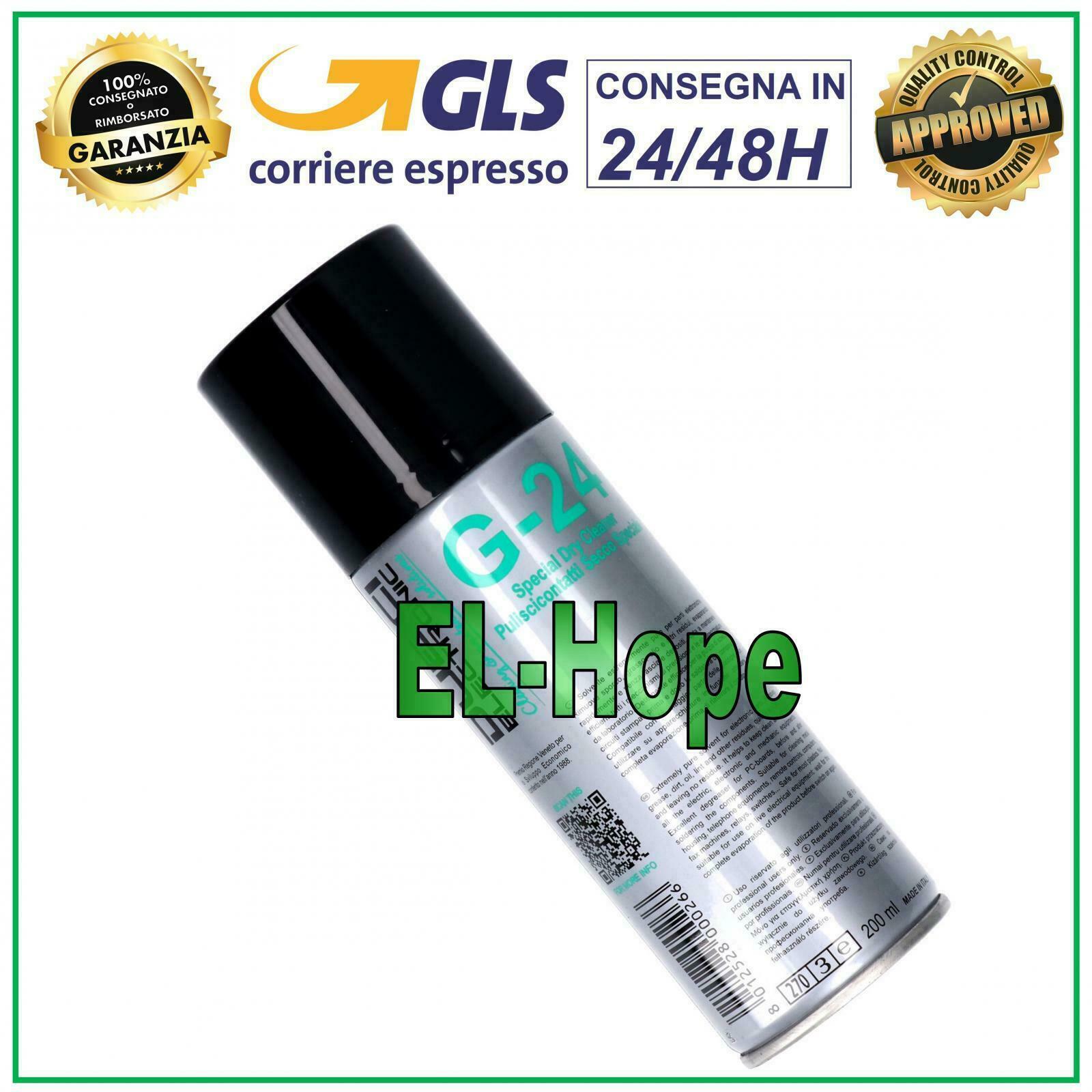 SPRAY ALCOOL PULISCI CONTATTI SECCO DETERGENTE SGRASSANTE 200ml G-24 G24 DUE CI