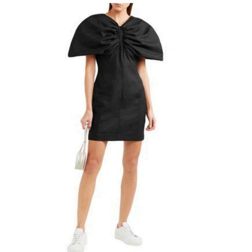 Mini Vestido Jacquemus Vallauris Piqué de Lana Reunido Negro Nuevo con Etiquetas Talla FR 34/US 2 - Imagen 5 de 15