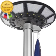 Flag Pole Light Solar Powered, Solar Flag Pole Light 266 Leds, 4200Lm Brightest
