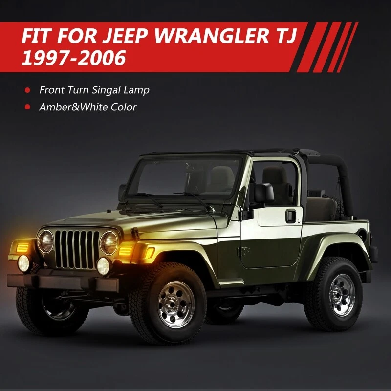 Luz de señalización lateral LED y lámpara de señal de giro de parachoques para Jeep Wrangler TJ 1997-2006 Foto 2 de 4