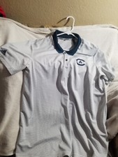 UC DAVIS AGGIES POLO SHIRT - XL - ADIDAS - THROWBACK - PINSTRIPE