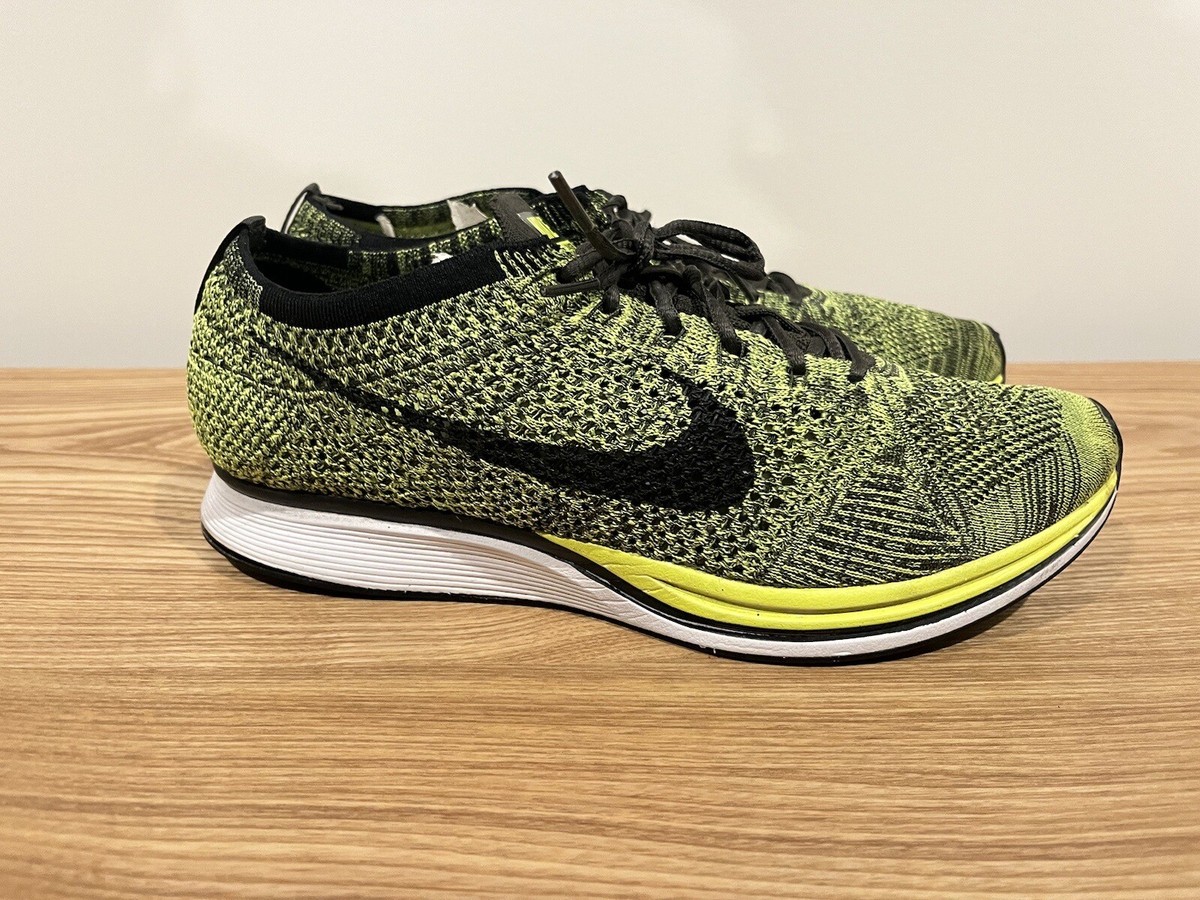 Nike Flyknit Racer Running Shoes Mens Sz 12.5 Green Racing Sneakers 526628-731 Nike Flyknit Racer Mens Size 10.5 Green Volt Running  main image 2