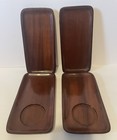 Set of 4 Carib Craft Drink/Snack Trays. Mahogany. Beautifully Crafted In Haiti.