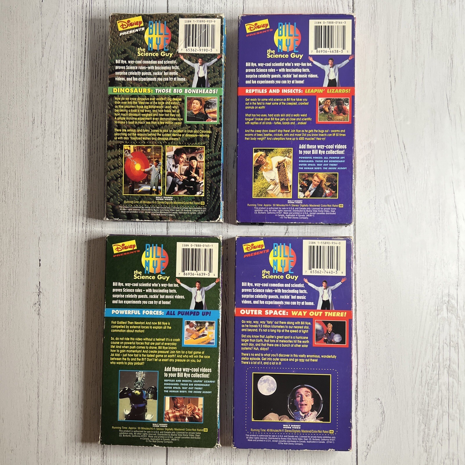 Bill Nye the Science Guy Vhs LOT OF 4 Dinosaurs Those Big Boneheads