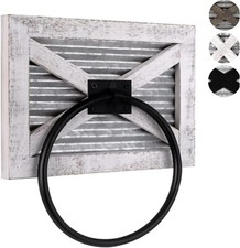 Autumn Alley Farmhouse Black Hand Towel Holder Ring, White