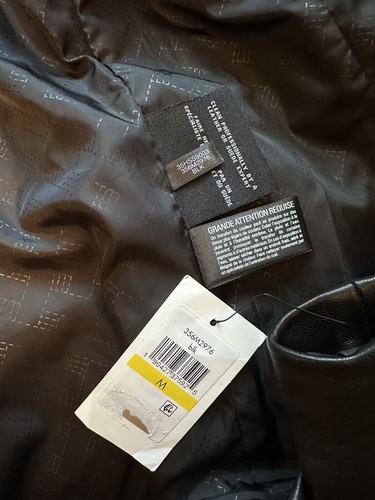 Chaqueta negra de cuero Cole Haan Lamb nueva con etiquetas talla M 356M2976 - Imagen 12 de 12
