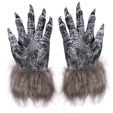 Halloween Wolf Gloves Claw Werewolf Costume Monster Hand Paws Scary Horror Props