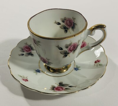 Vintage Fred Roberts Co Tea Cup Saucer Set Japan Misspelled Error Words Novelty