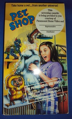 Pet Shop SCREENER 1994 VHS Tape Moonbeam Full Moon Paramount Comedy SciFi Family