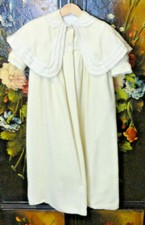 Antique Vintage Baby Christening Gown Over-Coat-Pinwale Corduroy Fllannel Lining